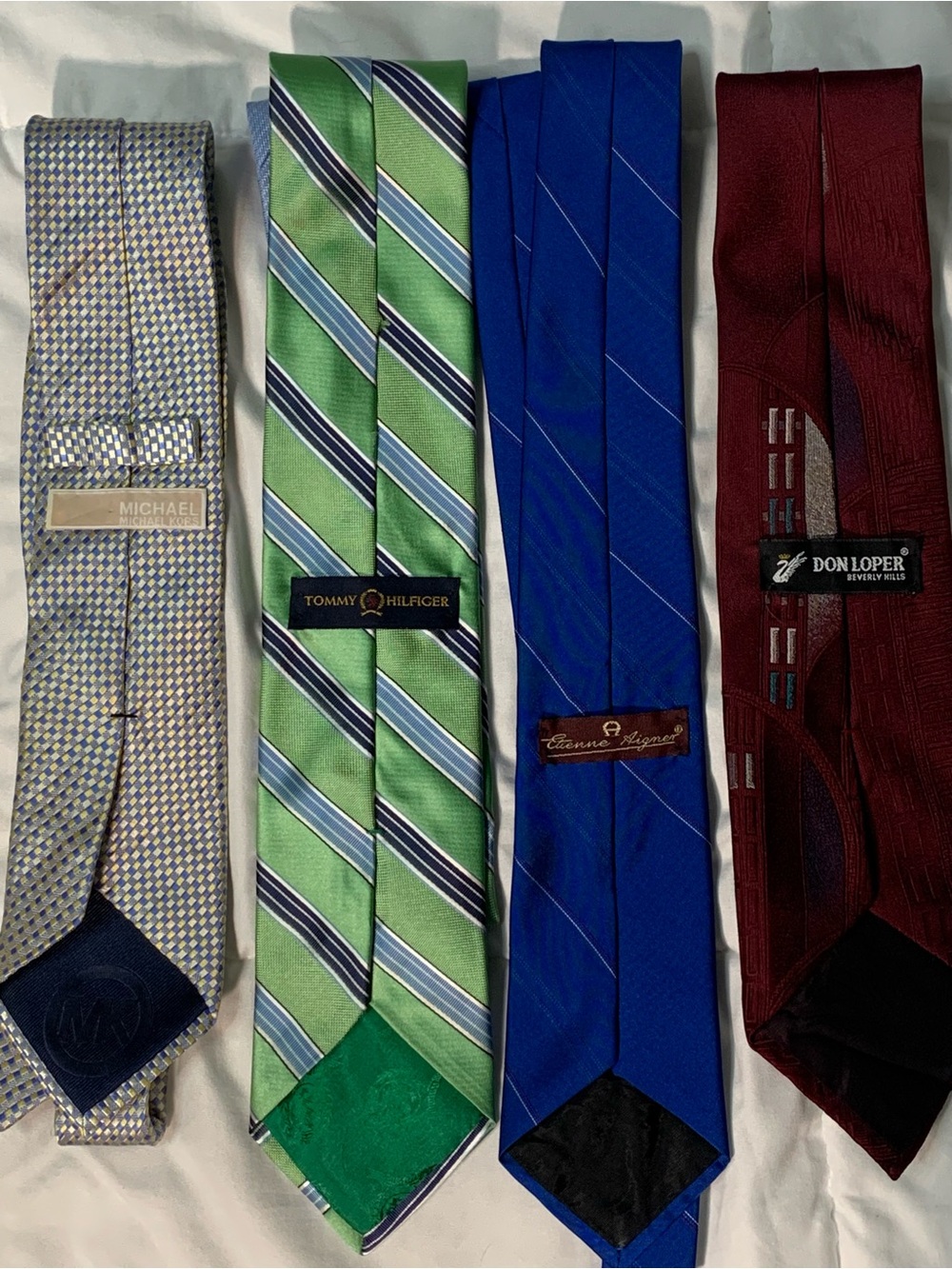 Lot of 4 Designer Neckties Michael Kors Tommy Hilfiger Etienne Aigner Don Loper
